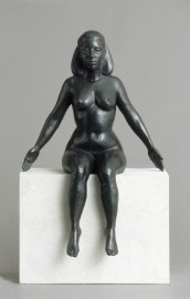 Sphinx nude female sitting bronze sculpture by Christopher Smith