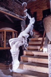 Squid, newel post, architectural sculpture, decorative railing